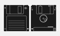 3,5-Inch Floppy Disk or Diskette. Outline Illustration Royalty Free Stock Photo