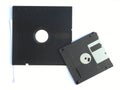 3 5 and 5 25 inch Floppy disk placed side by side flip isolated on white background Royalty Free Stock Photo