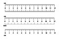 Inch and metric rulers. Centimeters and inches measuring scale cm metrics indicator. Precision measurement centimeter Royalty Free Stock Photo