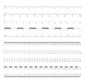 Inch and metric rulers. Measurement scale with black marks. Scale for a ruler in inches and centimeters. Vector isolated set Royalty Free Stock Photo