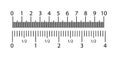 Inch and metric rulers set. Centimeters and inches measuring scale cm metrics indicator. Precision measurement