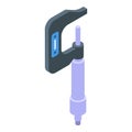 Inch micrometer icon, isometric style