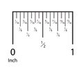 Inch rulers. Inches measuring scale indicator. Precision measurement centimeter icon tools of measure size indication