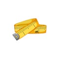 inch yellow measuring tape cartoon vector illustration