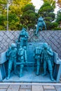 INCHEON, KOREA, OCTOBER 25, 2019: Sculpture commemorating landing at port of Incheon at Incheon Landing Operation Memorial hall in