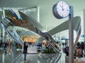 Arched Flexible Metal Curved Structure in Incheon International Airport Royalty Free Stock Photo