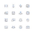 Incident response line icons collection. Attack, Breach, Containment, Cybersecurity, Disaster, Emergency, Escalation