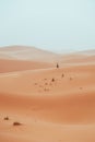 Incidental local berber man wandering through Sahara Desert Merzouga, Morocco