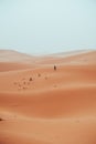 Incidental local berber man wandering through Sahara Desert Merzouga, Morocco