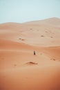 Incidental local berber man wandering through Sahara Desert Merzouga, Morocco