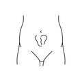 Incisional hernia line icon. Vector isolated element.