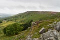 Inclement weather on a summer morning on Baslow Edge, Derbyshire