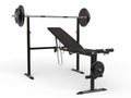 Incline bench with barbell weight