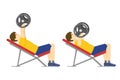 Incline bench press exercise for chest. Man doing workout