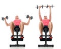 Inclined Dumbbell Bench Press Royalty Free Stock Photo