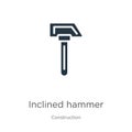 Inclined hammer icon vector. Trendy flat inclined hammer icon from construction collection isolated on white background. Vector