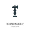 Inclined hammer vector icon on white background. Flat vector inclined hammer icon symbol sign from modern construction collection