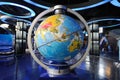 Inclined magnetically levitated globe Royalty Free Stock Photo