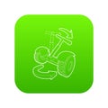 Inclined segway icon green vector