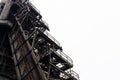 An inclined series of platforms as part of an abandoned steel mill structure, industrial complex Royalty Free Stock Photo