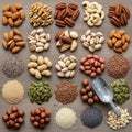 Include almonds walnuts pecans cashews Brazil nuts pistachios peanuts Royalty Free Stock Photo