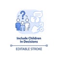 Include children in decisions light blue concept icon Royalty Free Stock Photo