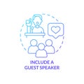 Include guest speaker blue gradient concept icon