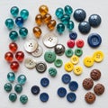 Include plastic metal and wood with some buttons having a glossy Royalty Free Stock Photo