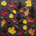 Include red orange and yellow maple Acer spp. and oak Quercus spp. Royalty Free Stock Photo