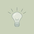 Included burning light bulb as a metaphor or symbol of creative thought or mind. Vector illustration