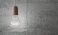 Included electric lamp on concrete wall background