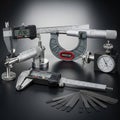Including a digital caliper micrometer dial indicator and gauge Royalty Free Stock Photo