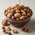 Including walnuts Juglans regia almonds Prunus dulcis hazelnuts Royalty Free Stock Photo