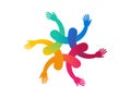 Inclusion and diversity culture equity logo. People hold hands with gender equality icon. Inclusion infographic. Vector