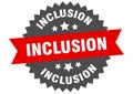 inclusion sign. inclusion round isolated ribbon label.