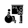 Inclusive education black glyph icon