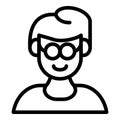 Inclusive education blind kid icon, outline style