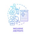 Inclusive job posts blue gradient concept icon Royalty Free Stock Photo