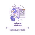 Inclusive job posts concept icon Royalty Free Stock Photo