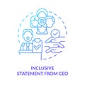 Inclusive statement from CEO blue gradient concept icon Royalty Free Stock Photo