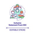 Inclusive statement from CEO concept icon Royalty Free Stock Photo
