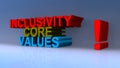 Inclusivity core values on blue