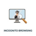 Incognito Browsing flat icon. Colored sign from dark web collection. Creative Incognito Browsing icon illustration for