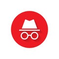 Incognito icon vector of browser elements. Private browsing sign symbol Royalty Free Stock Photo