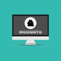 Incognito Icon Vector Illustration. Browse in private Laptop