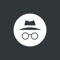 Incognito icon vector illustration. Browse in private. Isolated in white circle