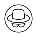 Incognito icon vector. Unknown illustration sign. Nameless symbol or logo.