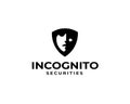 Abstract Incognito shield Logo design concept Royalty Free Stock Photo