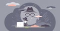 Incognito mode concept, flat tiny person vector illustration