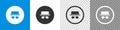 Incognito mode set flat icon. Browse in private, button. Vector